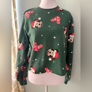 Holiday Mickey Cropped Crewneck
